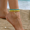 6Pcs Alloy Glass Seed Beads Anklets WGFF5FF-02-1