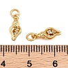 Brass Micro Pave Clear Cubic Zirconia Charms KK-Q085-02G-G-3