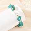 Raw Natural Amazonite and Oval Shell Pearl Beaded Bracelets BJEW-JB14389-2