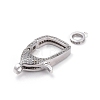 Brass Micro Pave Cubic Zirconia Lobster Claw Clasps ZIRC-F110-94P-04-2