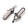 Natural Rose Quartz Sword Big Pendants G-Q163-08AS-06-2