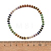 Natural Red Jasper & Tiger Eye & Amethyst & Sesame Jasper & Lapis Lazuli Rondelle Beads Stretch Bracelets for Women BJEW-JB14235-03-4