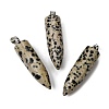 Natural Dalmatian Jasper Pointed Pendants G-F820-12K-1