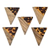Transparwnt Resin & Walnut Wood Pendants RESI-I354-03K-1