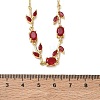 Brass Pave Cubic Zirconia Rose Flower Link Cable Chain Necklaces for Women NJEW-C121-05B-07G-5
