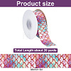 20 Yards Flat Printed Polyester Grosgrain Ribbon OCOR-WH0067-90B-2