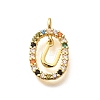 Brass Micro Pave Cubic Zirconia Pendants ZIRC-P123-01G-U02-1