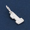 Number Series 925 Sterling Silver Charms STER-Q002-01B-3