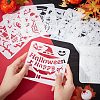 Halloween 16 Pcs 16 Styles PET Plastic Hollow Out Drawing Painting Stencils Templates DIY-WH0349-58-3