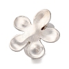 Flower Alloy Open Cuff Rings for Women RJEW-M018-01P-1