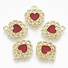 Golden Plated Alloy Enamel Pendants X-PALLOY-N154-04B-1