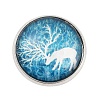 Round with Deer Glass Brooches JEWB-A022-01C-1