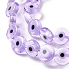 Handmade Evil Eye Lampwork Flat Round Bead Strands LAMP-L058-10mm-25-3