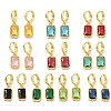 Brass Glass Dangle Hoop Earrings for Women KK-CBA760A-04G-2