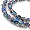 Full Rainbow Plated Electroplate Transparent Glass Beads Strands EGLA-G037-04A-FR04-3