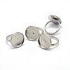 Adjustable 304 Stainless Steel Finger Rings Components STAS-E144-026-14mm-4