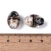 Two Tone Color Handmade Foil Glass Beads FOIL-Q001-01H-4
