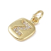 Rack Plating Brass Micro Pave CLear Cubic Zirconia Charms KK-E110-14G-Z-2
