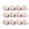 Unfinished Natural Wood European Beads WOOD-S045-142A-1