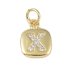 Rack Plating Brass Micro Pave CLear Cubic Zirconia Charms KK-E110-14G-X-1