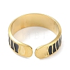 Ion Plating(IP) 304 Stainless Steel Enamel Cuff Finger Rings RJEW-L107-085G-02-3
