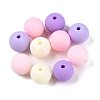 Rubberized Style Imitated Silicone Acrylic Beads MACR-T048-01C-14-1