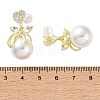 Valentine's Day Heart with Bowknot Alloy Rhinestone Dangle Stud Earrings EJEW-F408-02G-3