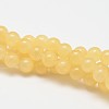 Natural Yellow Jade Bead Strands G-K121-01-14mm-1