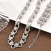 8MM 304 Stainless Steel Twisted Ring Link Chain Necklaces NJEW-Z105-04P-04-1