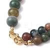 Round Natural Indian Agate Beaded Bracelets BJEW-JB10543-4