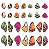 56Pcs 14 Style Printed Translucent Acrylic Pendants OACR-SC0001-11-1