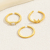 3Pcs 3 Style Cubic Zirconia Open Cuff Rings Sets WN2944-1-2