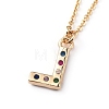 Letter Brass Micro Pave Cubic Zirconia Initial Pendants Necklaces NJEW-JN02585-11-3