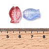Spray Painted Transparent Glass Beads EGLA-L047-04-3