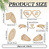 10Pcs Unfinished MDF Pieces WOOD-MA0001-02-2