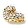 Brass Micro Pave Cubic Zirconia Beads KK-P290-61G-J-2