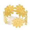 Ion Plating(IP) Flower 304 Stainless Steel Bangles for Women BJEW-B104-08G-3