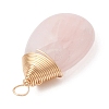 Natural Rose Quartz Pendants PALLOY-JF05086-01-5