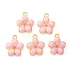 Light Gold Plated Alloy Enamel Pendants ENAM-R136-17C-1