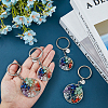 4Pcs 2 Style Natural Mixed Stone Keychains KEYC-FH0001-13-3