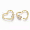 Brass Micro Pave Clear Cubic Zirconia Screw Carabiner Lock Charms ZIRC-T010-11G-2