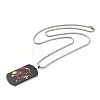 201 Stainless Steel Rectangle with Constellations Pendant Necklace for Women NJEW-G015-01F-3