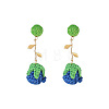 Bohemia Raffia & Alloy Stud Dangle Earrings WG3AA71-01-3