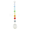201 Stainless Steel Yoga with Lotus Pendant Decorations HJEW-JM01100-2