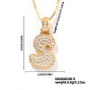 Elegant Brass Micro Pave Clear Cubic Zirconia 3D Initial Necklaces DV4415-16-1