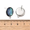 304 Stainless Steel Pave Natural Paua Shell Stud Earring Findings X-STAS-Z125-10P-3