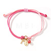 Handmade Adjustable Brass Cord Charm Bracelets OH6881-11-1