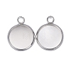 304 Stainless Steel Pendant Cabochon Settings X-STAS-F191-14S-C-3