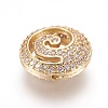 Brass Micro Pave Cubic Zirconia Beads ZIRC-F090-01G-2