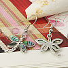 Natural Abalone Shell/Paua Shell Dragonfly Dangle Earrings EJEW-G032-10-1